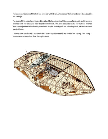 full size printed plan  length 36” big buoy craft planes easily and is stable in the roughest water.