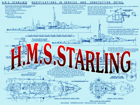 listing is for very detailed scale drawings  h.m.s. starling black swan-class sloop