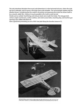 full size printed plans peanut scale "gourdou-leseurre c1"  excellent modeling subject.