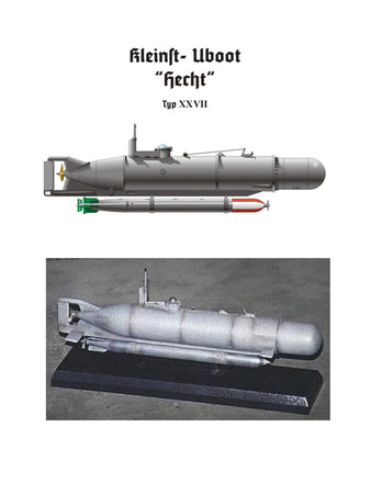 full size printed plans midget german submarine scale 1/12 l 34" suitable for radio control