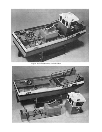 german inland waterways push tug scale 1:16 26" misuri full size printed plans & article for radio control