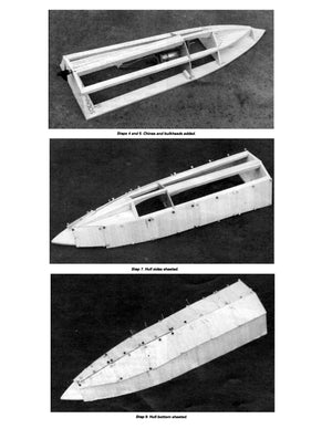 full size printed plan 20" fast electric for surface piercing propeller suitable for radio control