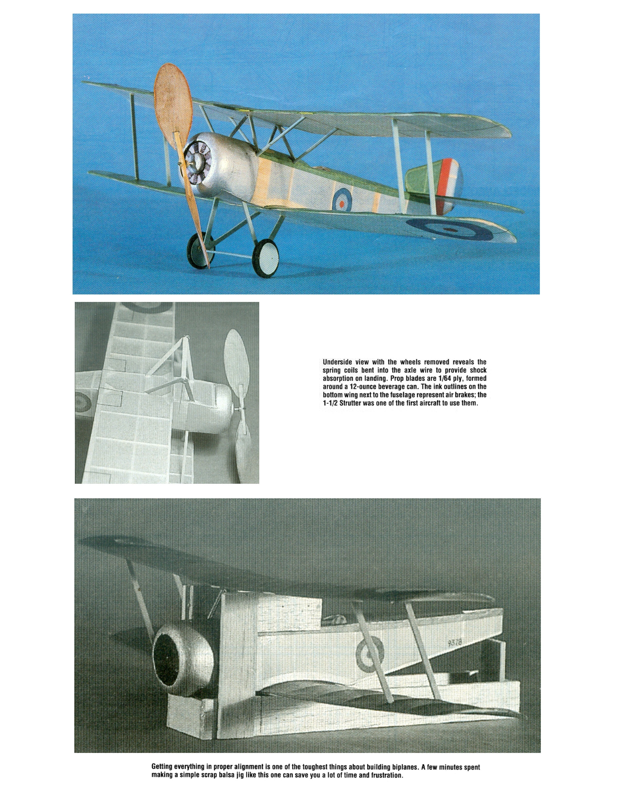 full size printed plans peanut scale "sopwith 1-1/2 strutter" wwi favorite