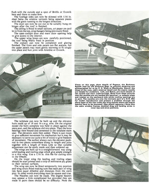 full size printed plans scale 7/8” = 1 ‘  control line 'dragon rapide' dh 89a 42" span biplane