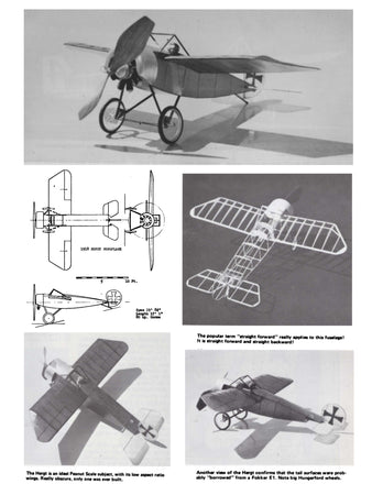 full size printed plans peanut scale "hergt monoplane" rather obscure ww i airplane