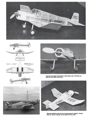 full size printed plans peanut scale jodel d.11 t's a little unusual