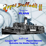 full size printed plan scale 1:48 mersey ferry “royal daffodil ii” suitable for radio control