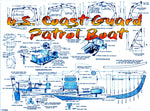 full size printed plan semi-scale 95-ft. u.s. coast guard patrol boat suitable for radio control