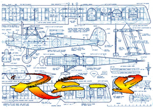 full size printed plans scale 1:12 control line world war i the british re-8 sport or stunt