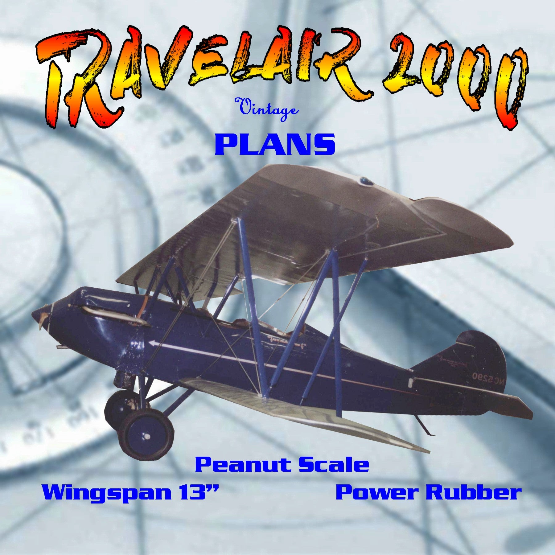 full size printed plans peanut scale "travelair 2000"  built in the usual fashion