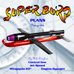 full size printed plan control line jet speed super burp three time nationals winner