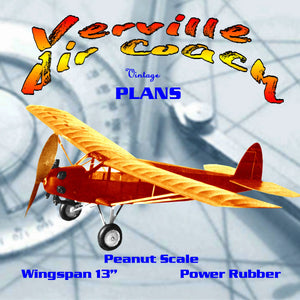 full size printed plans peanut scale "verville air coach"  you'll enjoy the air coach!