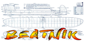 full size printed plan from 1960 freeflight beatnick  w/s 66" construction is very simple