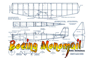 full size printed peanut scale plans boeing monomail the ability to fly well,