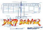 full size printed plans and article 1/2 a combat “dirty beaver” wingspan 28”  engine .04