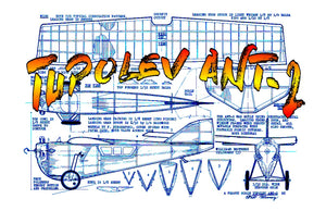 full size printed plans peanut scale "tupolev ant-2 a " fly straight off the drawing board