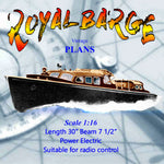 full size printed plan scale 1:16 the royal barge sleek, elegant, sumptuous suitable for radio control