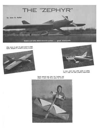 full size printed plans control line stunt engine .35 “zephyr”  standard stunting concepts.