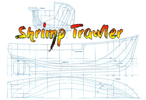 full size printed plan scale 1:12 suitable for radio control "shrimp trawler"